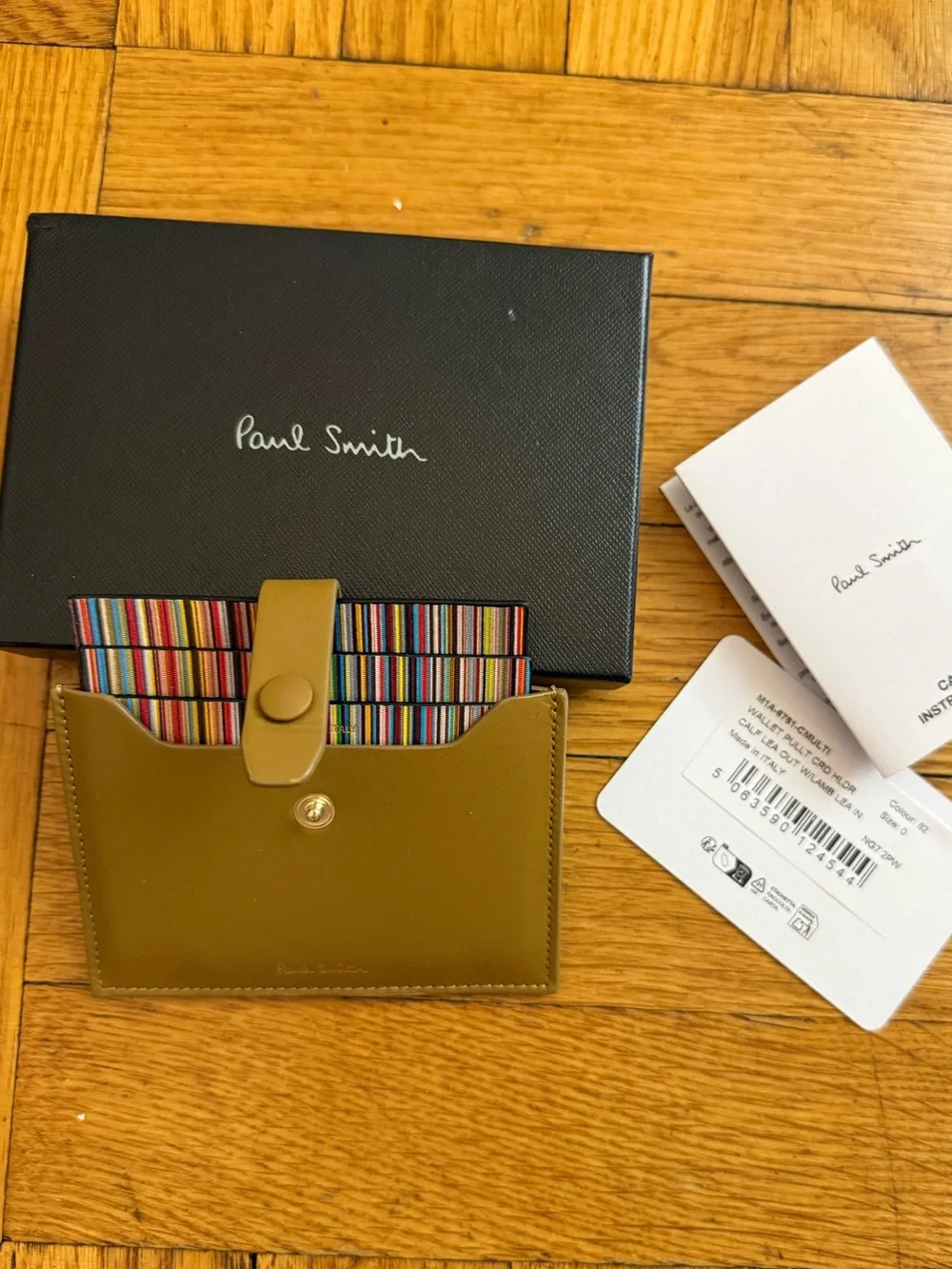 Paul Smith Leather Credit card Holder With ‘Signature Stripe’ Pull Out